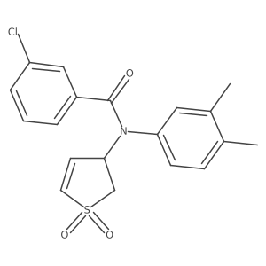 3-chloro-N-(3,4-dimethylphenyl)-N-(1,1-dioxido-2,3-dihydrothien-3-yl)benzamide结构式