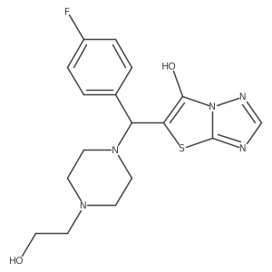 5-((4-Fluorophenyl)(4-(2-hydroxyethyl)piperazin-1-yl)methyl)thiazolo[3,2-b][1,2,4]triazol-6-ol结构式