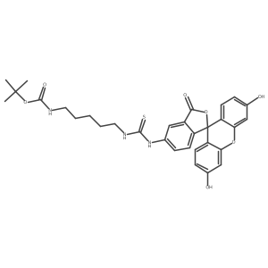 1-(5-Boc-aminopentyl)-3-(fluorescein-5-yl)thiourea结构式
