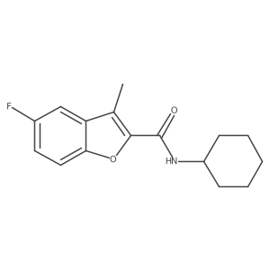 N-cyclohexyl-5-fluoro-3-methyl-1-benzofuran-2-carboxamide结构式