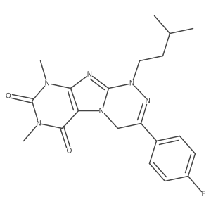 3-(4-fluorophenyl)-7,9-dimethyl-1-(3-methylbutyl)-1H,4H,6H,7H,8H,9H-[1,2,4]triazino[4,3-g]purine-6,8-dione结构式