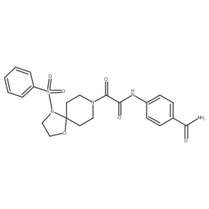 4-(2-Oxo-2-(4-(phenylsulfonyl)-1-oxa-4,8-diazaspiro[4.5]decan-8-yl)acetamido)benzamide Structure