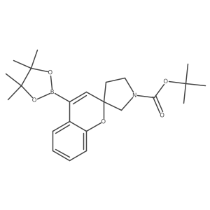 Tert-butyl 4-(4,4,5,5-tetramethyl-1,3,2-dioxaborolan-2-yl)spiro[chromene-2,3'-pyrrolidine]-1'-carboxylate结构式