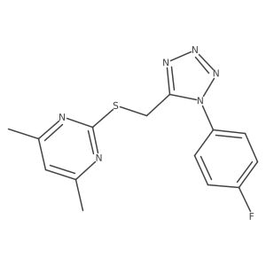 2-({[1-(4-fluorophenyl)-1H-tetrazol-5-yl]methyl}sulfanyl)-4,6-dimethylpyrimidine Structure