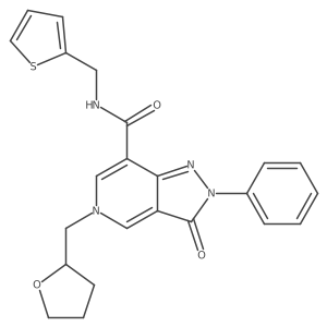 3-oxo-2-phenyl-5-((tetrahydrofuran-2-yl)methyl)-N-(thiophen-2-ylmethyl)-3,5-dihydro-2H-pyrazolo[4,3-c]pyridine-7-carboxamide Structure