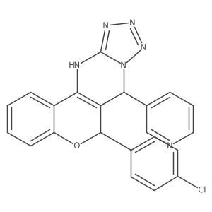 6-(4-chlorophenyl)-7-(pyridin-3-yl)-7,12-dihydro-6H-chromeno[4,3-d]tetrazolo[1,5-a]pyrimidine结构式