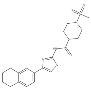 1-(methylsulfonyl)-N-(4-(5,6,7,8-tetrahydronaphthalen-2-yl)thiazol-2-yl)piperidine-4-carboxamide Structure
