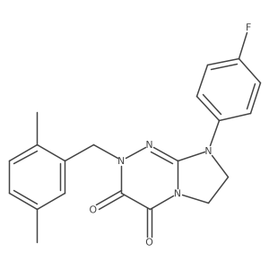 2-(2,5-dimethylbenzyl)-8-(4-fluorophenyl)-7,8-dihydroimidazo[2,1-c][1,2,4]triazine-3,4(2H,6H)-dione Structure