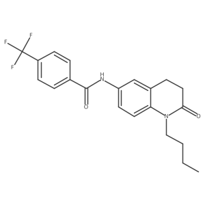 N-(1-butyl-2-oxo-1,2,3,4-tetrahydroquinolin-6-yl)-4-(trifluoromethyl)benzamide结构式