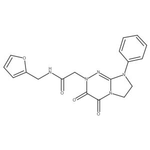2-(3,4-dioxo-8-phenyl-3,4,7,8-tetrahydroimidazo[2,1-c][1,2,4]triazin-2(6H)-yl)-N-(furan-2-ylmethyl)acetamide结构式
