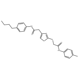 N-(4-butylphenyl)-2-(2-((2-((4-fluorophenyl)amino)-2-oxoethyl)thio)thiazol-4-yl)acetamide结构式