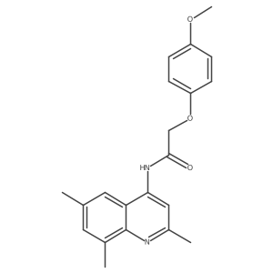2-(4-methoxyphenoxy)-N-(2,6,8-trimethylquinolin-4-yl)acetamide结构式