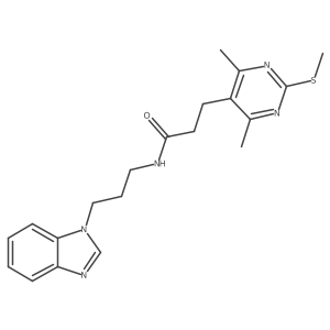 N-[3-(1H-1,3-benzodiazol-1-yl)propyl]-3-[4,6-dimethyl-2-(methylsulfanyl)pyrimidin-5-yl]propanamide结构式