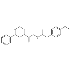 2-(4-methoxyphenyl)-N-(2-oxo-2-(2-phenylmorpholino)ethyl)acetamide结构式