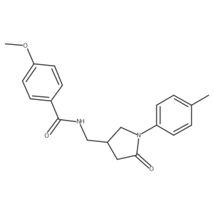 4-methoxy-N-((5-oxo-1-(p-tolyl)pyrrolidin-3-yl)methyl)benzamide结构式
