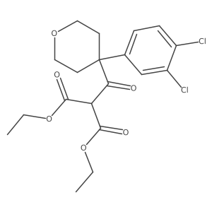 diethyl 2-(4-(3,4-dichlorophenyl)-tetrahydro-2H-pyran-4-carbonyl)malonate Structure