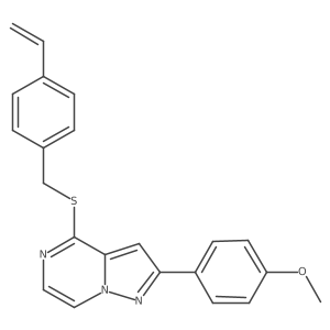 2-(4-Methoxyphenyl)-4-[(4-vinylbenzyl)thio]pyrazolo[1,5-a]pyrazine Structure