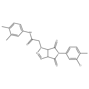 2-(5-(3-chloro-4-methylphenyl)-4,6-dioxo-4,5,6,6a-tetrahydropyrrolo[3,4-d][1,2,3]triazol-1(3aH)-yl)-N-(3,4-dimethylphenyl)acetamide结构式