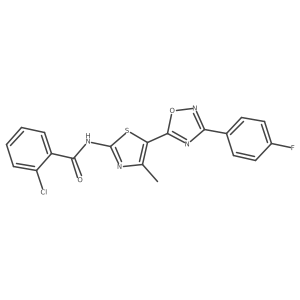 2-chloro-N-[(2Z)-5-[3-(4-fluorophenyl)-1,2,4-oxadiazol-5-yl]-4-methyl-1,3-thiazol-2(3H)-ylidene]benzamide Structure