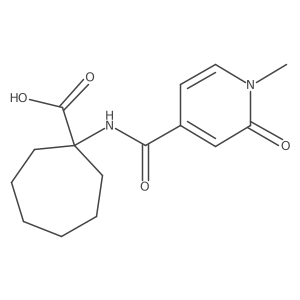 1-(1-Methyl-2-oxo-1,2-dihydropyridine-4-amido)cycloheptane-1-carboxylic acid结构式