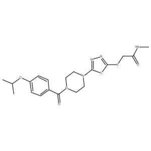 2-((5-(4-(4-isopropoxybenzoyl)piperazin-1-yl)-1,3,4-thiadiazol-2-yl)thio)-N-methylacetamide Structure