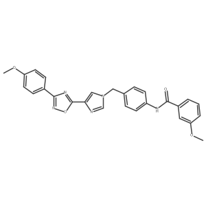 3-methoxy-N-(4-((4-(3-(4-methoxyphenyl)-1,2,4-oxadiazol-5-yl)-1H-imidazol-1-yl)methyl)phenyl)benzamide Structure