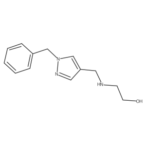 2-{[(1-benzyl-1H-pyrazol-4-yl)methyl]amino}ethan-1-ol结构式