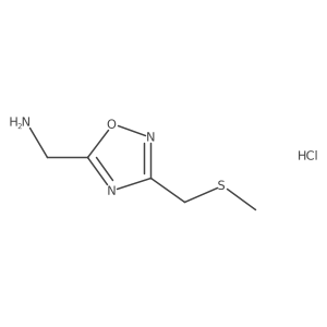 {3-[(Methylthio)methyl]-1,2,4-oxadiazol-5-yl}methylamine hydrochloride Structure