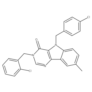 3-(2-chlorobenzyl)-5-(4-chlorobenzyl)-8-methyl-3H-pyrimido[5,4-b]indol-4(5H)-one Structure