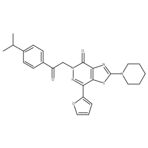 7-(furan-2-yl)-5-(2-(4-isopropylphenyl)-2-oxoethyl)-2-(piperidin-1-yl)thiazolo[4,5-d]pyridazin-4(5H)-one结构式