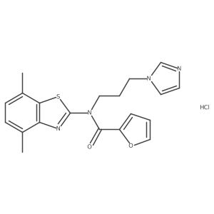 N-(3-(1H-imidazol-1-yl)propyl)-N-(4,7-dimethylbenzo[d]thiazol-2-yl)furan-2-carboxamide hydrochloride Structure