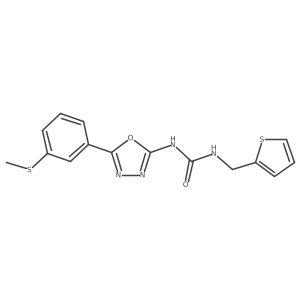 1-(5-(3-(Methylthio)phenyl)-1,3,4-oxadiazol-2-yl)-3-(thiophen-2-ylmethyl)urea结构式