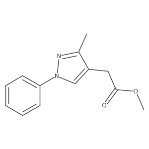 Methyl 2-(3-methyl-1-phenyl-1H-pyrazol-4-yl)acetate结构式