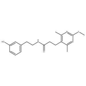 3-[4,6-dimethyl-2-(methylsulfanyl)pyrimidin-5-yl]-N-[2-(3-hydroxyphenyl)ethyl]propanamide结构式