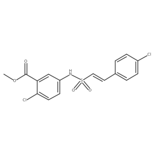 Methyl 2-chloro-5-[2-(4-chlorophenyl)ethenesulfonamido]benzoate结构式