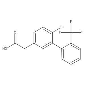 2-(6-Chloro-2'-(trifluoromethyl)-[1,1'-biphenyl]-3-yl)acetic acid Structure