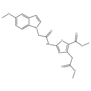 methyl 2-{[(5-methoxy-1H-indol-1-yl)acetyl]amino}-4-(2-methoxy-2-oxoethyl)-1,3-thiazole-5-carboxylate Structure