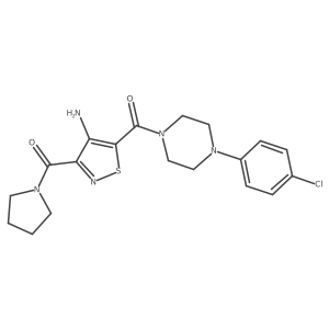 (4-Amino-3-(pyrrolidine-1-carbonyl)isothiazol-5-yl)(4-(4-chlorophenyl)piperazin-1-yl)methanone Structure
