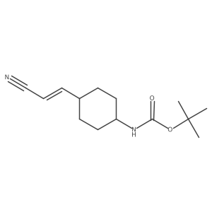 (E)-3-[trans-4-(Boc-amino)cyclohexyl]acrylonitrile结构式