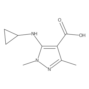 5-(cyclopropylamino)-1,3-dimethyl-1H-pyrazole-4-carboxylic acid结构式