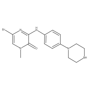5-Bromo-1-methyl-3-(4-piperazin-1-ylanilino)pyrazin-2-one Structure