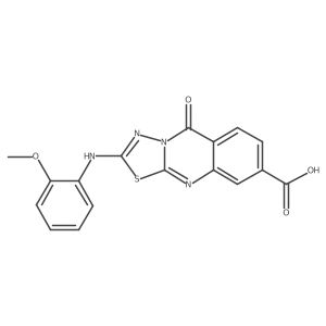 2-[(2-methoxyphenyl)amino]-5-oxo-5H-[1,3,4]thiadiazolo[2,3-b]quinazoline-8-carboxylic acid结构式