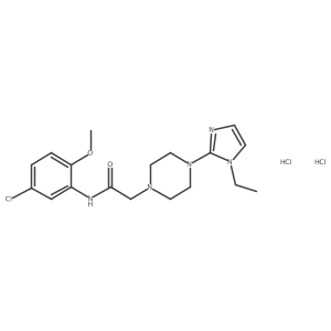 N-(5-chloro-2-methoxyphenyl)-2-[4-(1-ethyl-1H-imidazol-2-yl)piperazin-1-yl]acetamide dihydrochloride Structure