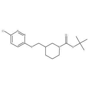 3-(6-Chloro-pyridazin-3-ylsulfanylmethyl)-piperidine-1-carboxylic acid tert-butyl ester Structure