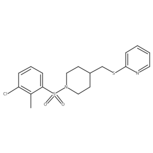 2-(((1-((3-Chloro-2-methylphenyl)sulfonyl)piperidin-4-yl)methyl)thio)pyridine Structure