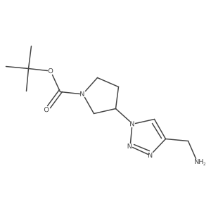 tert-Butyl 3-[4-(aminomethyl)-1H-1,2,3-triazol-1-yl]pyrrolidine-1-carboxylate Structure