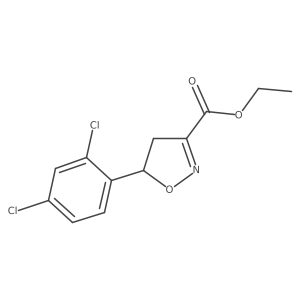 Ethyl 5-(2,4-dichlorophenyl)-4,5-dihydroisoxazole-3-carboxylate结构式