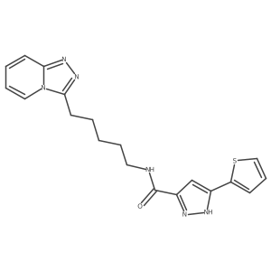 5-(2-thienyl)-N-(5-[1,2,4]triazolo[4,3-a]pyridin-3-ylpentyl)-1H-pyrazole-3-carboxamide结构式