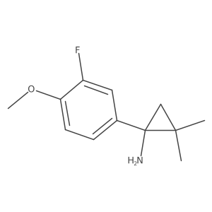 1-(3-Fluoro-4-methoxyphenyl)-2,2-dimethylcyclopropan-1-amine结构式
