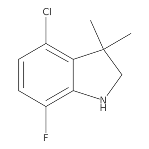 4-chloro-7-fluoro-3,3-dimethyl-2,3-dihydro-1H-indole结构式